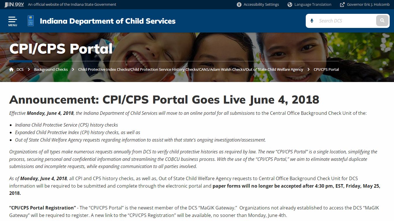 CPI/CPS Portal - DCS